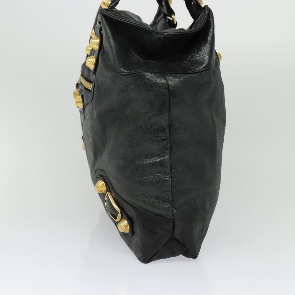 BALENCIAGA The Giant Brief Hand Bag Leather Black Gold Auth 131798 - Picture 5 of 16